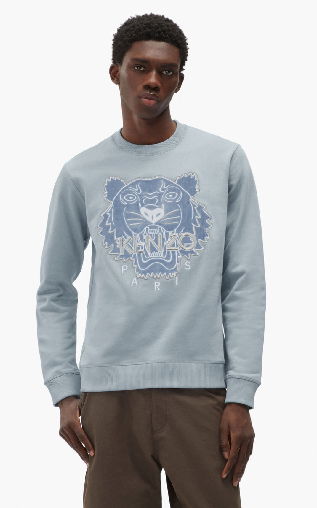 Kenzo The Χειμώνας Capsule Tiger φούτερ ανδρικα γκρι | GR980686